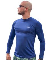 Camiseta UV azul manga longa Camiseta de proteção solar UV