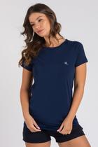 Camiseta UV DRY Raglan Manga Curta Feminina Marinho Camiseta UV DRY Raglan Manga Curta Feminina Marinho