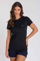 Camiseta UV DRY Raglan Manga Curta Feminina Preto Camiseta UV DRY Raglan Manga Curta Feminina Preto