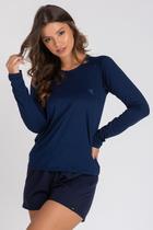 Camiseta UV DRY Raglan Manga Longa Feminina Marinho Camiseta UV DRY Raglan Manga Longa Feminina Marinho