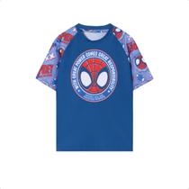 Camiseta UV Infantil Homem-Aranha Marvel TM 1 a 4 Azul -