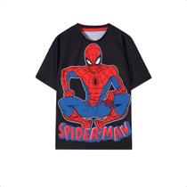 Camiseta UV Juvenil Homem Aranha Marvel 4 a 10 anos Preta -