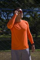 Camiseta UV Laranja Masculina Manga Longa com Proteção Solar FPU50+ evebeach*