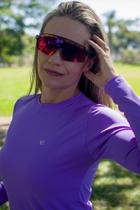 Camiseta UV Lilás Feminina Manga Longa com Proteção Solar FPU50+ evebeach* Camiseta UV Lilás Feminina Manga Longa com Proteção Solar FPU50+ evebeach*