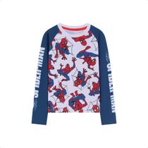 Camiseta UV Manga Longa Spider-Man Infantil 4 a 10 anos -