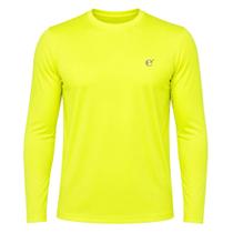 Camiseta UV Masculina Manga Longa FPU 50+ Proteção Solar Dry Fit evebeach* Amarela Néon Camiseta UV Masculina Manga Longa FPU 50+ Proteção Solar Dry Fit evebeach* Amarela Néon