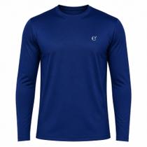 Camiseta UV Masculina Manga Longa FPU 50+ Proteção Solar Dry Fit evebeach* Azul Camiseta UV Masculina Manga Longa FPU 50+ Proteção Solar Dry Fit evebeach* Azul