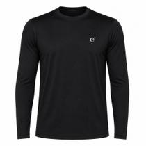 Camiseta UV Masculina Manga Longa FPU 50+ Proteção Solar Dry Fit evebeach* Preta Camiseta UV Masculina Manga Longa FPU 50+ Proteção Solar Dry Fit evebeach* Preta
