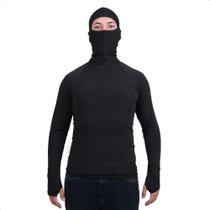 Camiseta UV Proteção Solar Camisa Segunda Pele com Touca Ninja Térmica