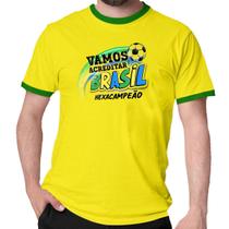 Camiseta vamos acreditar brasil hexacampeão camisa copa