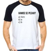 Camiseta vamos se pegar carnaval divertida paquera camisa