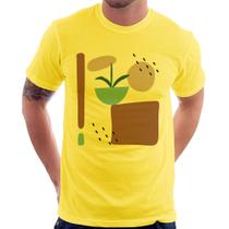 Camiseta Vaso de Planta Minimalista Abstrato - Foca na Moda