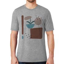 Camiseta Vaso de Planta Minimalista Abstrato - Foca na Moda