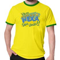 Camiseta vem hexa seu lindo verde e azul camisa brasil copa - Mago das Camisas
