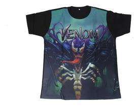 Camiseta Venom Homem Aranha Spiderman Blusa Adulto Unissex Lu111 BM Camiseta Venom Homem Aranha Spiderman Blusa Adulto Unissex Lu111 BM