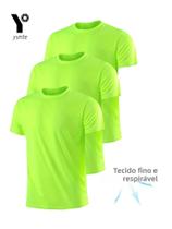 Camiseta Verde Fluorescente De Secagem Rápida, Conjunto De 3 Peças Para Homens, Camiseta Respirável