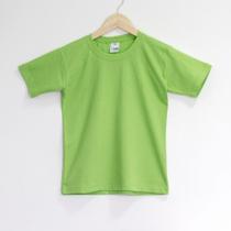 camiseta verde limão infantil lisa unissex algodão tamanhos 2 a 16