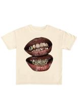 Camiseta Verdusa Graphic Lips Print 2000s Y2k para mulheres Camiseta Verdusa Graphic Lips Print 2000s Y2k para mulheres