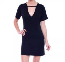 Camiseta Vestido Feminina Gola Choker Soltinho