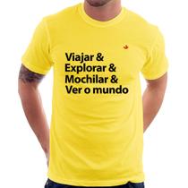 Camiseta Viajar & Explorar & Mochilar & Ver o mundo - Foca na Moda