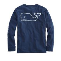 Camiseta vineyard vines masculina de manga comprida vintage azul baleia