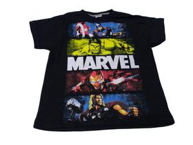 Camiseta Vingadores Hulk Thor Capitão América Homem de Ferro Infantil Preta MAJ639 RCH