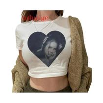 Camiseta Vintage Cropped Harajuku Feminina De Manga Curta Com Gráficos De Navegação Lana Del Rey Ldr