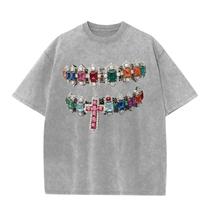 Camiseta vintage estampada de tamanho grande Cayxatiu para homens 2GG Camiseta vintage estampada de tamanho grande Cayxatiu para homens 2GG