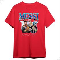 Camiseta Vintage Messi Argentina Jogador Lionel Campeão Bola - Asulb