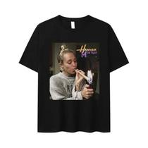 Camiseta Vintage Oversized De Algodão Miley Cyrus Hannah Montana Para Homens E Mulheres, Tops