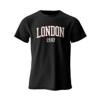 Camiseta Vintage Oversized London 1987 Para Homens, 100% Algodão, Estampa Esportiva Para Homens E