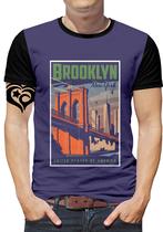 Camiseta Vintage Retro Masculina Broklyn California Blusa