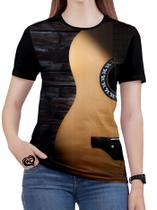Camiseta Violão PLUS SIZE Guitarra Musica Feminina Blusa et1