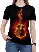 Camiseta Violão PLUS SIZE Guitarra Musica Feminina Blusa et2