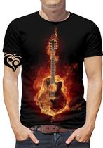 Camiseta Violão PLUS SIZE Masculina Guitarra Musica est2