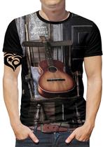 Camiseta Violão PLUS SIZE Masculina Guitarra Musica est3
