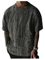 Camiseta VIPWOLF Y2K Letter Graphic para homens cinza escuro XL
