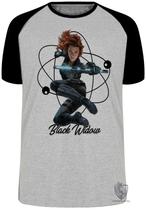 Camiseta Viúva Negra Blusa Plus Size extra grande adulto ou infantil