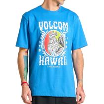 Camiseta Volcom Aloha Rooster SM25 Masculina Azul Royal Camiseta Volcom Aloha Rooster SM25 Masculina Azul Royal