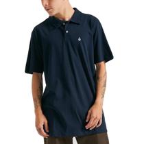 Camiseta Volcom Polo Solid Stone SM23 Masculino Azul Marinho