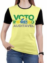 Camiseta Voto Impresso Auditavel Feminina blusa Amarelo