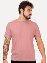 Camiseta VR Masculina Regular Linen Basica Rosa Mescla