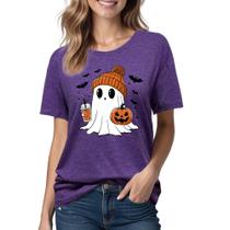 Camiseta VUTAQE Halloween Pumpkin Ghost Print para mulheres