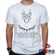 Camiseta Wakanda Forever 100% Algodão Pantera Negra Geeko
