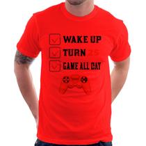 Camiseta Wake Up, Turn 25, Game All Day - Foca na Moda