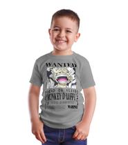 Camiseta Wanted Mokey Infantil Camisa Estampada Desenho Básica Unissex