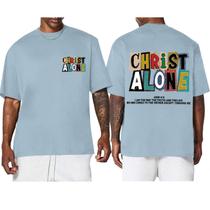 Camiseta Wedsadl Christian Faith para homens CHRIST ALONE Print Camiseta Wedsadl Christian Faith para homens CHRIST ALONE Print