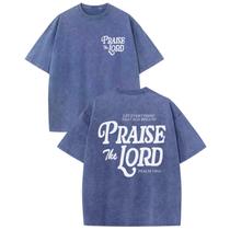 Camiseta Wedsadl Christian Jesus Praise The Lord para homens azul