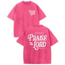 Camiseta Wedsadl Christian Jesus Praise The Lord para homens rosa