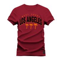 Camiseta West La Algodão Confortável Estampada Gola Redonda